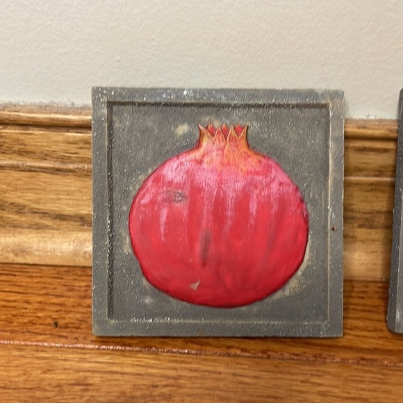 (4) Rustic Fruit Coasters Farmhouse Kitchen Decor  Country Style Drink Coasters - Picture 2 of 8